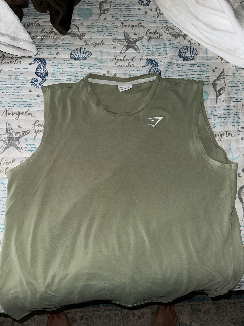 Gymshark Men's Sleeveless Swim/Training Tank in Olive